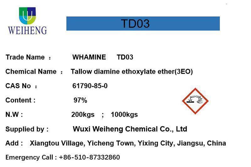 Mỡ động vật Diamine Ethoxylate Ête (3EO)
